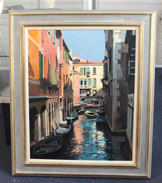 § Jeremy Barlow (1945-) A.R.O.I A Venetian backwater 28.5 x 23in.